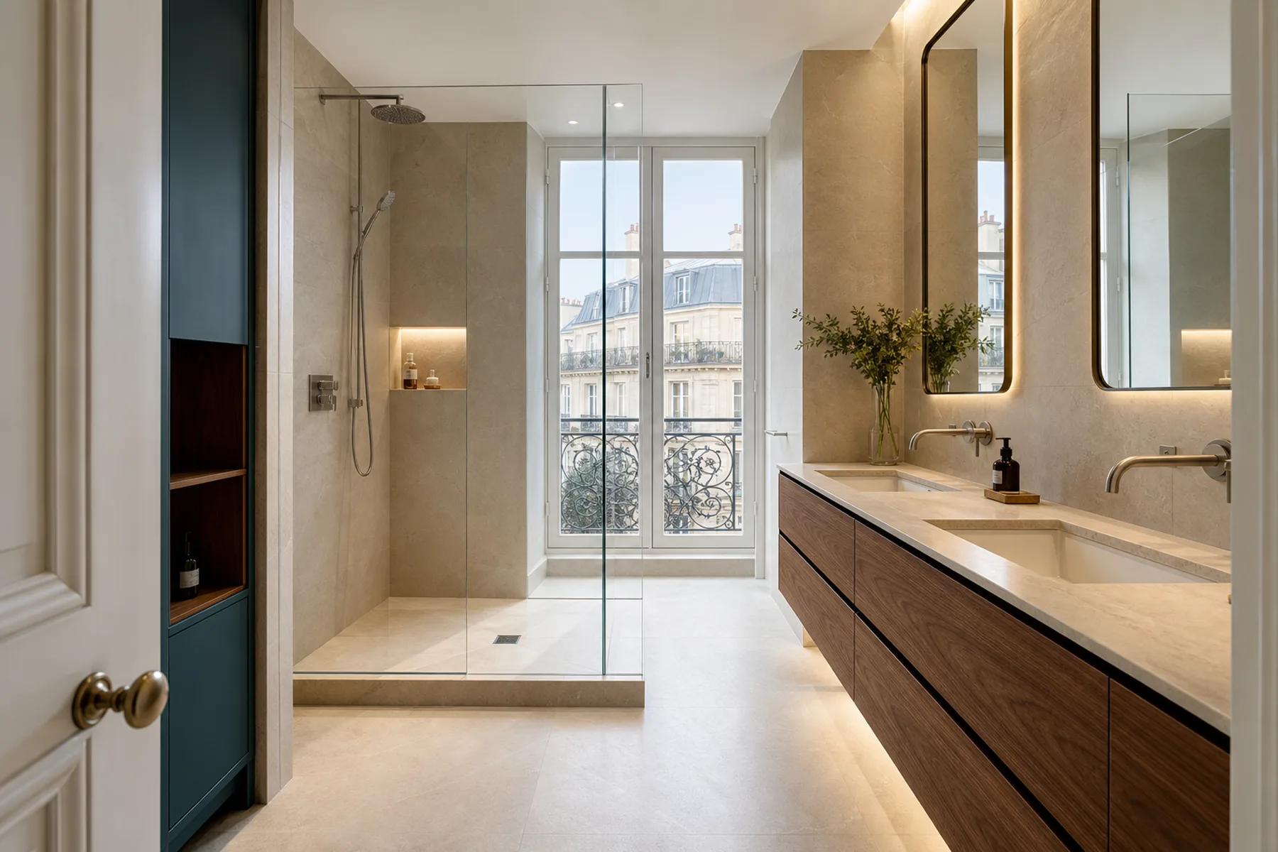 Salle de bain parisienne contemporaine entièrement rénovée