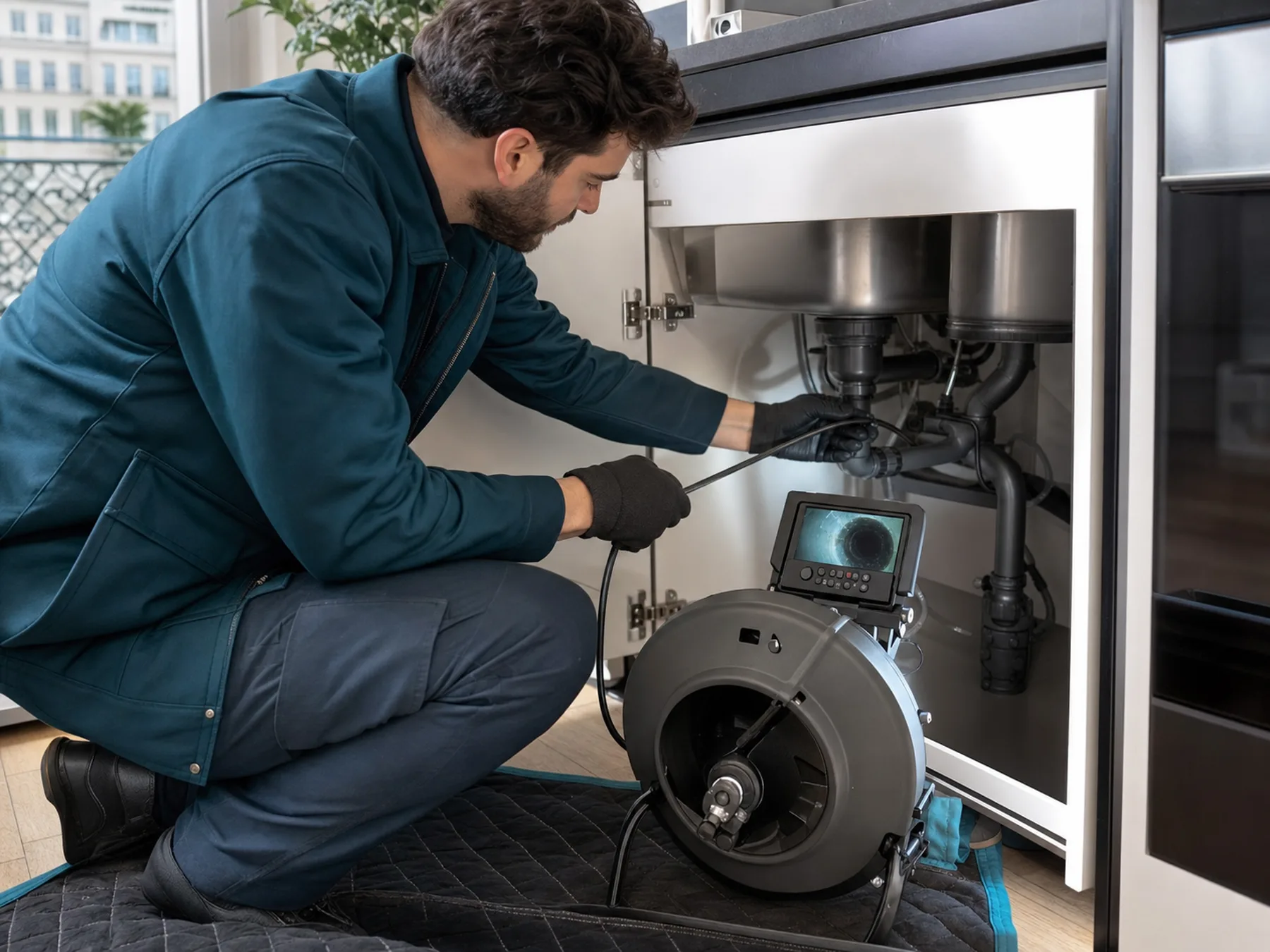 Débouchage professionnel avec caméra d'inspection